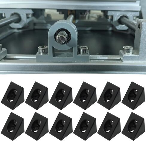 UOIENRT 12Pcs 2-Way Corner Angle Bracket Connector with Screws and Nuts for 2020 Aluminum Extrusion Connector for T-Slot V-Slot Accessories 3D Printer Accessories (Silver) in Saudi Arabia