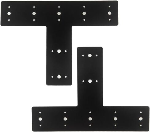 T Tie Plates in Black Finish Steel Flat Bracket Mending Plate Joining Bracket Connectors 6.5'' x 5.7'' 0.16in Thick for Wood 2x2,4x4 Lumber Pergola Repair Fixing Truss Framing 4 Packs in Saudi Arabia