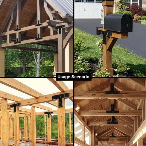 T Tie Plates in Black Finish Steel Flat Bracket Mending Plate Joining Bracket Connectors 6.5'' x 5.7'' 0.16in Thick for Wood 2x2,4x4 Lumber Pergola Repair Fixing Truss Framing 4 Packs in Saudi Arabia