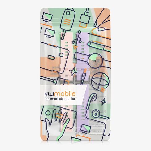 kwmobile Straps Compatible with Huami Amazfit GTS 2 Mini Straps - 2X Replacement Silicone Watch Bands - Black/Dark Blue in Saudi Arabia