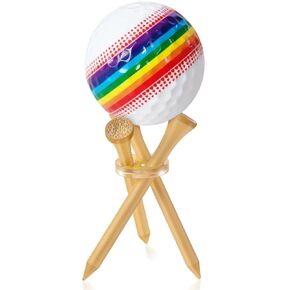 3 Pcs Acrylic Golf Ball Display Holder Tripod Golf Tees Rack Golf Ball Display Case for Memorabilia Decor Collection, Includes 3 Golf Tees and 1 Ring