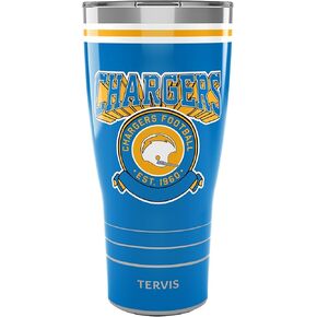 Tervis Traveler NFL Los Angeles Chargers - Vintage Triple Walled Insulated Tumbler Travel Cup Keeps Drinks Cold & Hot, 30oz, Stainless Steel