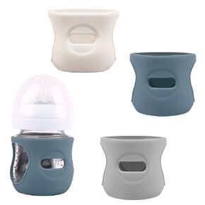3 Pack Silicone Sleeves for Avent Natural Glass Baby Bottles, Anti Breakage Baby Bottle Holder, Compatible Philips Avent Glass Natural Baby Bottle 8 oz, BPA Free