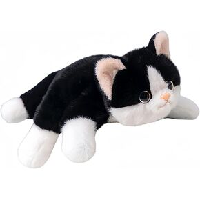 Black & White Cat Weighted Stuffed Animals, 11.8 inch Inch Cat Weighted Plush Toy, Stuffed Cat Plushies Cute Weighted Cat Plush Pillow Kitten Dolls Gifts for Kids Boys Girls, O23CUA2317LG