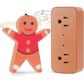 Wireless Remote Control Outlet for Christmas Tree Lights,Gingerbread Man Christmas Tree Remote Control Switch for Christmas Tree Lighting Controller On Off Gingerbread Christmas Decorations