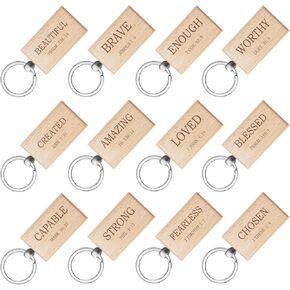 24Pcs Christian Bible Verse Keychain Bulk Christian Gifts, Wooden Sign Bible Keychain Inspirational Bulk Christian Grandparents Day Gifts, Church Gifts for Church Prayer Men Women Coworkers