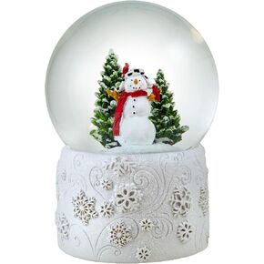 120MM Snowman Snow Globe with White Snowflake Base by The San Francisco Music Box