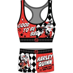 Harley Quinn Women's Sports Bra and Boxer Briefs Underwear Set with Racerback and Removable Pads