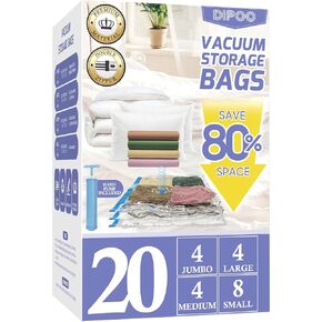 10 Pack Jumbo Vacuum Storage Bags with Hand Pump, 80% Storage Space Saving, Sturdy Leak-Free Space Saver Vacuum Seal Bags for Clothing, Vacuum Compression Bags for Travel Lugggage Blankets Comforters in Saudi Arabia
