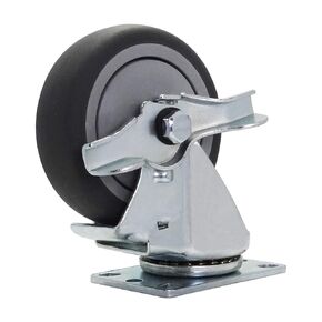 Caster 4 INCH Swivel Brake 375 lb Thermoplastic Rubber, Standard Plate 1-3/4"x2-7/8