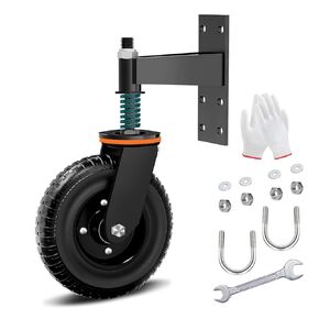 Gate Wheel, Heavy Duty Fence Gate Wheels,360°Swivel Farm Gate Wheel,Spring Loaded Gate Caster for Wooden and Metal Tube (Black, 6inch 500LB)