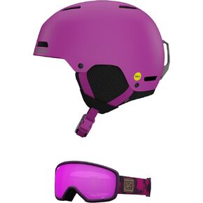 Giro Crue MIPS Combo Pack Ski Helmet - Snowboarding Helmet with Matching Goggles Matte Berry/Stomp Urchin M (55.5-59cm)