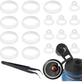 18Pcs Water Bottle Lid Replacement for Thermoflask 24/32/40/64oz, Tal Water Bottle Gasket Replacement Accessories & Tweezers, Silicone Seal Rings Replacement Compatible with Thermoflask Chug Spout Lid