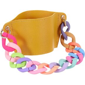 uxcell Water Bottle Carrier Holder with Multicolored Strap, PU Leather Tumbler Holder Coffee Cup Holder Water Bottle Sleeve Bag for Camping Walking Hiking