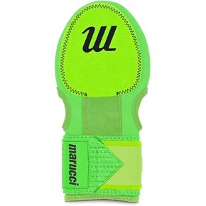 MARUCCI Adult Sliding Mitt, Black/Neon Green, Right & Left Hand Full Coverage Protection Neoprene Baseball Sliding Mitt, Wrist Strap, Dual Thumb Holes, 1 Mitt
