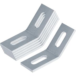 6 Pcs 2 Slot 45 Degree Open Angle Bracket for 1-5/8" Strut Channel, Accept 1/2" Bolt, Thickness 5.6 mm