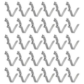 HARFINGTON 30pcs Double Button Kayak Paddle Snap Spring Clip 8x10x64mm 65Mn Spring Steel V-Shaped Hollow Lift Telescopic Locking Tube Pole Clips for Tent Umbrella Camping