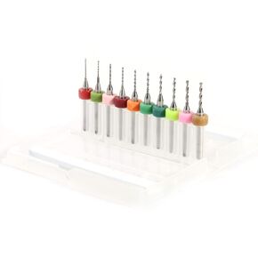 EVTSCAN Micro Drill Bits, 10pcs 0.6-1.5mm Cemented Carbide Mini Micro Drill Bits for CNC PCB Print Circuit Board