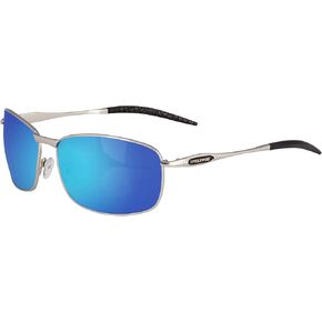 Spiderwire Classic SPW006 Polarized Fishing Sunglasses, Matte Silver/Smoke/Blue Mirror