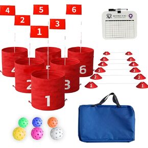 Outdoor Golf Bucket Yard Games Golf Chipping Game for Kids and Adults Outdoor Indoor Portable Backyard Golf Game for Park, Beach, Backyard, Lawn Portable Multi-Scene Bucket Golf(Pack of 6)
