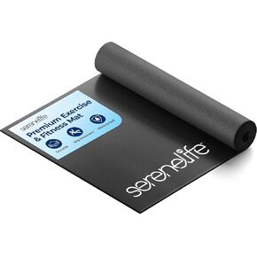 SereneLife Yoga Mat 30" x 60", 6mm Extra Thick, Soft, Non-Slip Exercise & Fitness Mat, Anti-Tear for All Types of Cardio, Gym, Pilates, Stretching & Floor Workout For Travel, Lightweight, Men & Women in Kuwait