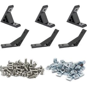 3Pcs 60deg, 3Pcs 120deg 1010 Angle Bracket 1" x 1" 10 Series Aluminum Extrusion 60 Degree Joint Connector Brace for Slot 60° Corner Joiner 120deg 1020 1 Inch Extruded Aluminium Profile