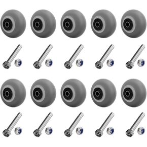 6" x 2" Caster Wheels, 1/2" Bore Axle Industrial Caster Wheel Heavy Duty with Roller Bearing, Set of 4 Replacement Crown Tread Rubber Wheel with 2000 lbs Capacity (4 Wheel)