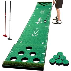 Golf Pong Putting Game Indoor Outdoor Golf Game Set with 2 Putters Golf Putting Green for Golfers Pratice at Home Office Backyard