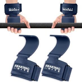Breaking Limits Lifting Hooks for Weight Lifting (Pair) - Wrist Hooks for Weightlifting, Gym, Deadlifts & Pull-Ups– Hook Lifting Straps - Hook Grips for Men & Women