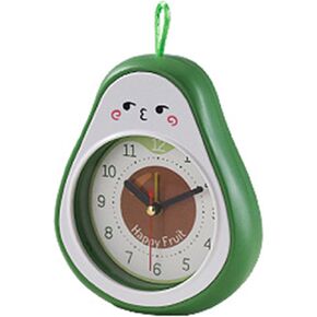 Alarm Clock for Kids, Battery Alarm Clock Desk Alarm Clock Cartoon Avocado and Pear Shapes Cute Alarm Clock for Bedroom(Avocado)