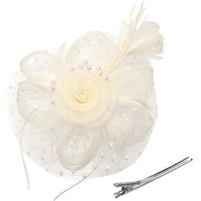 Fascinators Hat for Women Tea Party Headband Kentucky Derby Wedding Flower Cocktail Mesh Ribbons Feathers Hair Clip