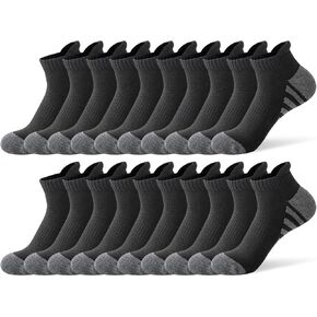 JOYNÉE 10 Pairs Mens Athletic Running Ankle Socks Men 10 Pack Low Cut Breathable Workout Socks,Sock Size:10-13