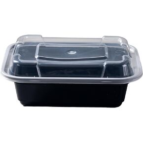 Microwave Safe Meal Prep Containers with Lids 12 oz - 50 Pack Plastic Food Storage Bowls for Lunch, Takeout, and Restaurant-Style Dining - Perfect for To-Go Meals, Salads, and Healthy Eating at Home