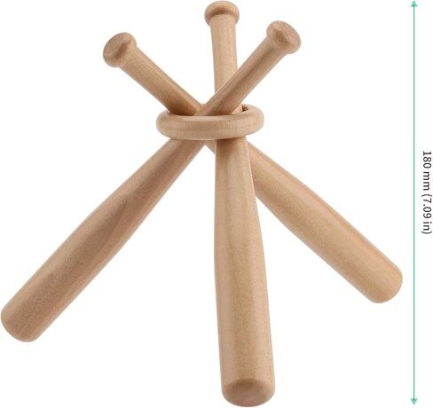 FUNSUEI 4 قطع حامل عرض حامل بيسبول خشبي، مضرب بيسبول خشبي صغير، حامل كرة مضرب بيسبول صغير مع حلقة، حامل طاولة كرة لينة خشبية لحفلات الكرة الرياضية تفضلها بنفسك in Kuwait