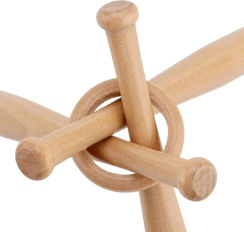 FUNSUEI 4 قطع حامل عرض حامل بيسبول خشبي، مضرب بيسبول خشبي صغير، حامل كرة مضرب بيسبول صغير مع حلقة، حامل طاولة كرة لينة خشبية لحفلات الكرة الرياضية تفضلها بنفسك in Kuwait