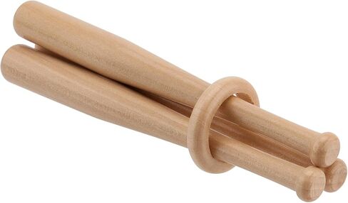 FUNSUEI 4 قطع حامل عرض حامل بيسبول خشبي، مضرب بيسبول خشبي صغير، حامل كرة مضرب بيسبول صغير مع حلقة، حامل طاولة كرة لينة خشبية لحفلات الكرة الرياضية تفضلها بنفسك in Kuwait