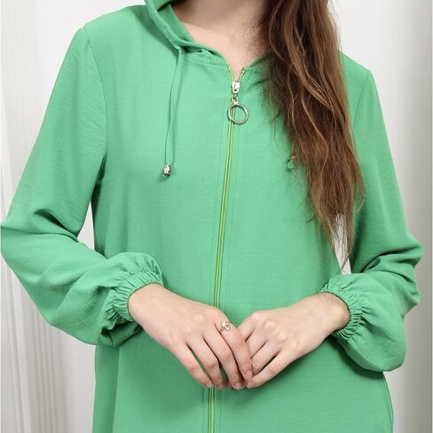 Hoodies for Women Long Sweatshirts | Full Zip Up Hoodie Jacket Womens Fleece Sweatshirt Hooded Cardigan in Saudi Arabia
