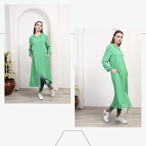 Hoodies for Women Long Sweatshirts | Full Zip Up Hoodie Jacket Womens Fleece Sweatshirt Hooded Cardigan in Saudi Arabia