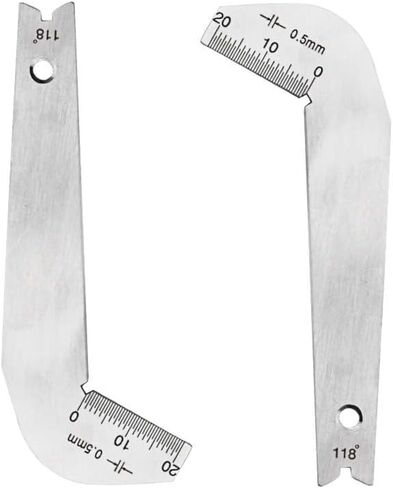 MerciL 118 Degree Drill Bits Gauge, Stainless Steel Twist Drill Angle Gauge Grinding Angle Drill Protractor, Construction Household Angle Drill Sharping Tools (2) in Saudi Arabia
