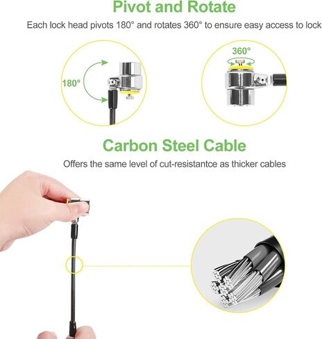 5Pack Laptop Cable Lock Hardware Security Cable Lock Anti Theft 5Keys 6.7Ft Compatible for Tablet Laptops, iMac,Out Door TV,Mac Mini,& Other Devices Longer Cable（ Single Package keyed Alike） in Saudi Arabia