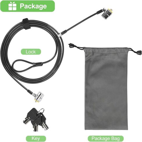 5Pack Laptop Cable Lock Hardware Security Cable Lock Anti Theft 5Keys 6.7Ft Compatible for Tablet Laptops, iMac,Out Door TV,Mac Mini,& Other Devices Longer Cable（ Single Package keyed Alike） in Saudi Arabia