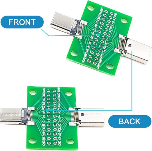 2 pcs USB3.1 Type-c PCB Board Type-C Male to Female Test Board 24P 2.54mm Connector Double-Sided Socket with pinheader for Data line Wire Cable Transfer in Saudi Arabia