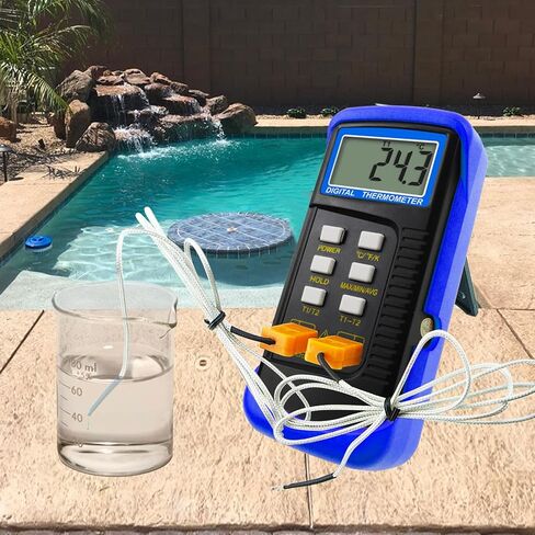 Dual Channel Thermocouple Thermometer Digital Temperature K Type Thermometer with 4 Probe (Wired & Stainless Steel) -50~1300°C (-58~2372°F) Range Temperature Meter Gauge in Saudi Arabia