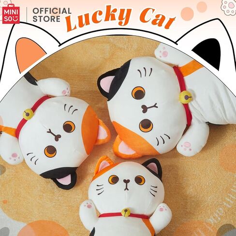 MINISO Long Cat Plush Pillow Kitten Body Pillow Stuffed Animals Soft Throw Sleeping Pillow Kawaii Cuddle Cartoon Stuffed Plush Toy for Kids Boys Girls, 28" in Kuwait