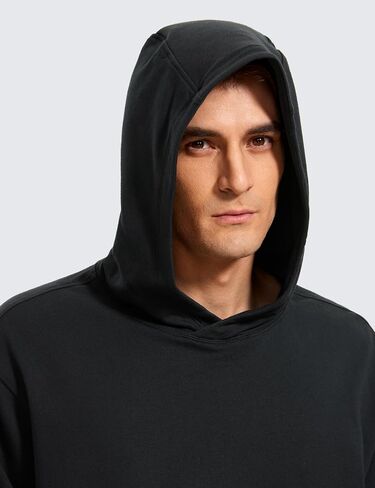 CRZ YOGA Mens Fleece Hoodies Basic Casual Hooded Sweatshirts Long Sleeve Pullover Workout Hoodie Tops with Pocket in Saudi Arabia