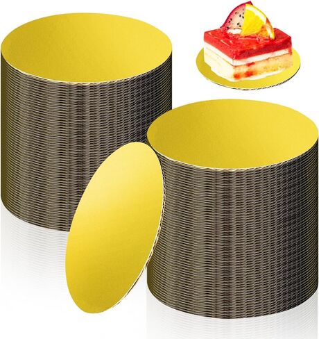 120 Pcs 5 Inch Round Cake Board Gold Cardboard Cake Plate Circle Cake Base Grease Proof Pastry Board for Cake Baking in Saudi Arabia