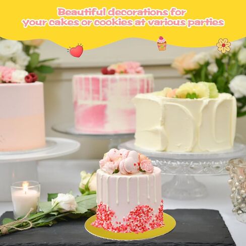 120 Pcs 5 Inch Round Cake Board Gold Cardboard Cake Plate Circle Cake Base Grease Proof Pastry Board for Cake Baking in Saudi Arabia