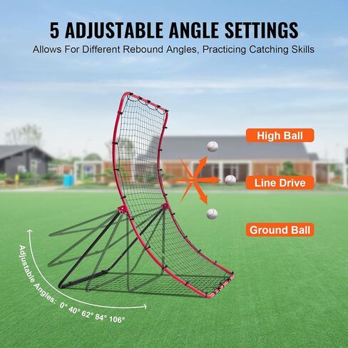 VEVOR Baseball and Softball Rebounder Net, PitchBack Baseball Pitching Nest, 3-Way Baseball, Softball Pitchback Net, Fielding Trainer, Bounce Back Net for Fielding/Throwing Practice in Saudi Arabia