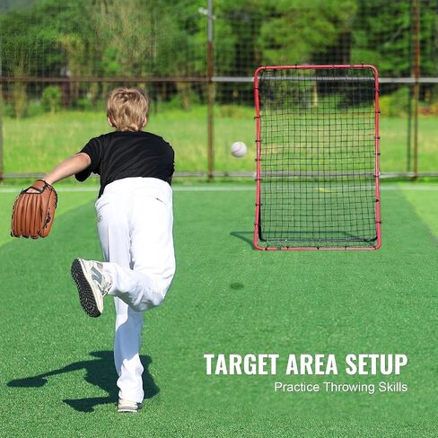 VEVOR Baseball and Softball Rebounder Net, PitchBack Baseball Pitching Nest, 3-Way Baseball, Softball Pitchback Net, Fielding Trainer, Bounce Back Net for Fielding/Throwing Practice in Saudi Arabia