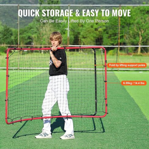 VEVOR Baseball and Softball Rebounder Net, PitchBack Baseball Pitching Nest, 3-Way Baseball, Softball Pitchback Net, Fielding Trainer, Bounce Back Net for Fielding/Throwing Practice in Saudi Arabia